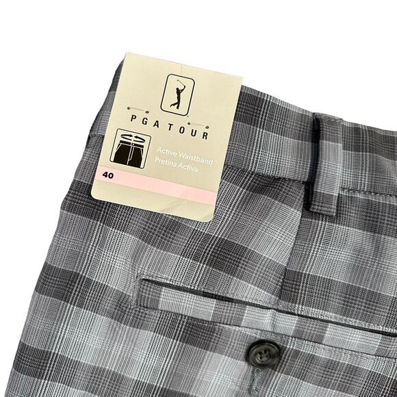 PGA Tour Men's Moisture Wicking Stretch Plaid Golf Shorts Size 40 $68 - Picture 7 of 9